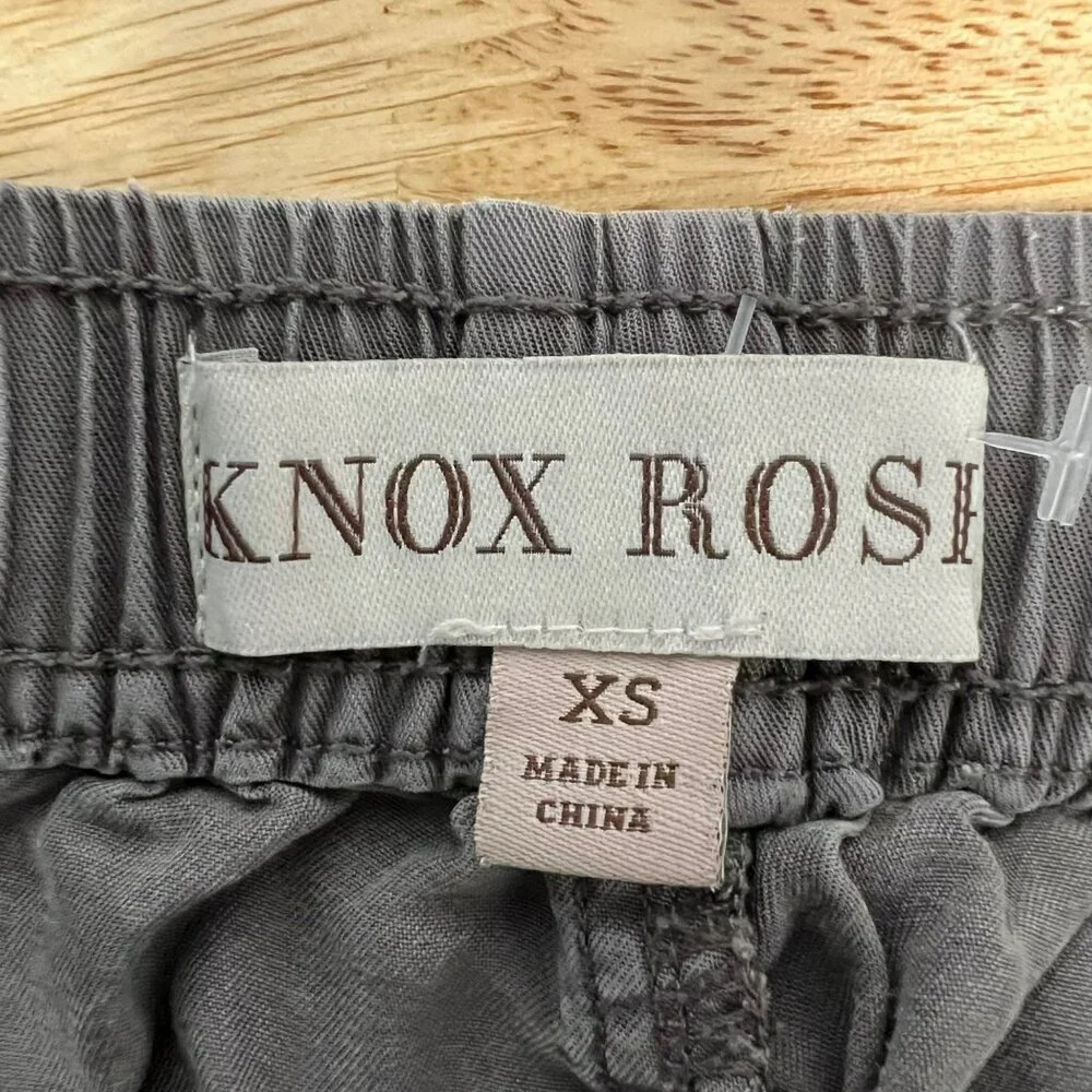 Knox Rose Womens Cargo Jogger Pants Drawstring Gray Size XS Lightweight